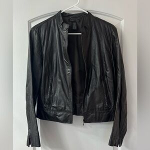 Kenneth Cole Women's Sleek Black Leather Jacket 100% AUTH genuine leather. Moto.